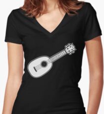 Pineapple Ukulele Women's Fitted V-Neck T-Shirt