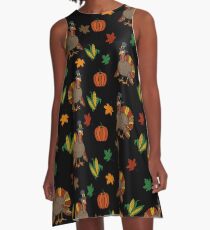 Thanksgiving Turkey pattern A-Line Dress