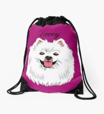 Lacey (custom name) American Eskimo Drawstring Bag