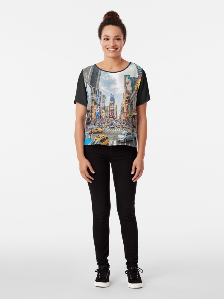 Alternate view of Times Square Traffic Chiffon Top