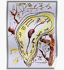 MELTED CLOCK: Jahrgang 1968 abstrakte surreale Dali Sketch Poster