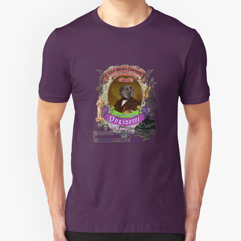 Gaetano Dogizetti Classical Music Animal Pun Parody Donizetti Dog Slim Fit T-Shirt