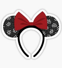 Black and White Minnie Ears Sticker
