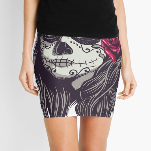 La Catrina - Dia De Los Muertos Mini Skirt