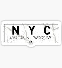 Pegatina La longitud y la latitud de la ciudad de Nueva York (NYC)
