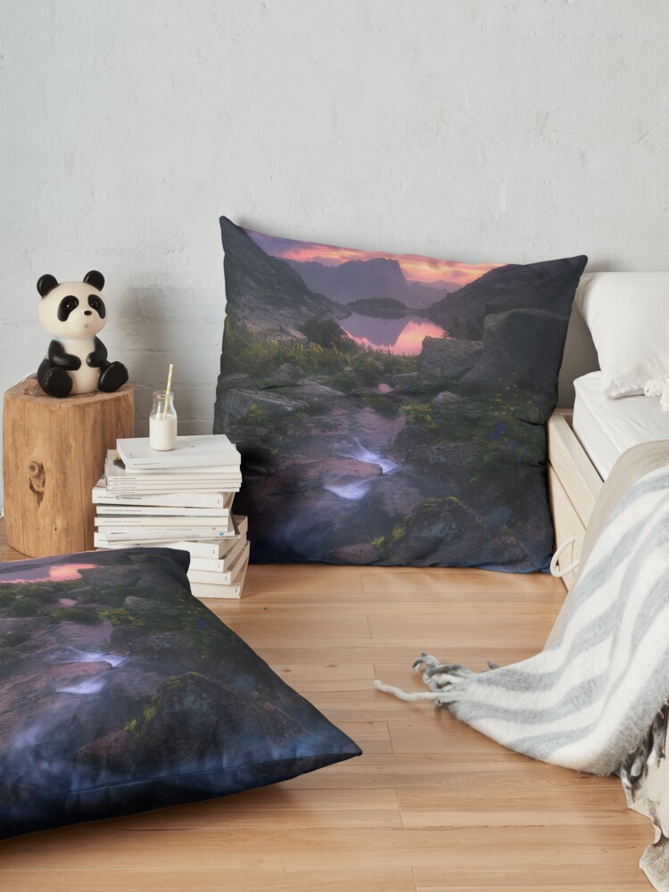 Alternate view of Stream of Mountain Spirits Floor Pillow