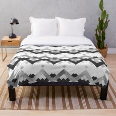 SCANDI TRIBE - Monochrom Tribal geometrische Muster Fleecedecke