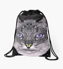 carnaval cat Drawstring Bag