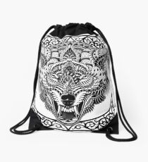 Wolf Head Drawstring Bag