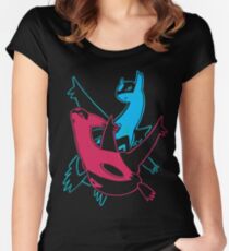 Latias und Latios Tailliertes Rundhals-Shirt