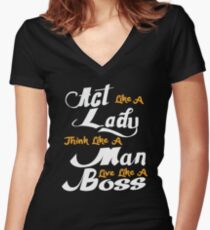 Chefin Shirt mit V-Ausschnitt