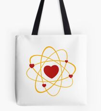 Atoms heart love positive energy Tote Bag