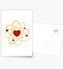 Atoms heart love positive energy Postcards