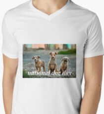 National Dog Day V-Neck T-Shirt