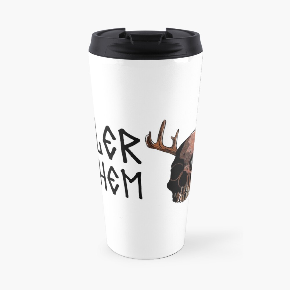 Antler Mayhem Humanoid Skull Travel Mug