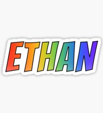 "ETHAN" First Name Rainbow Gradient Pattern Sticker