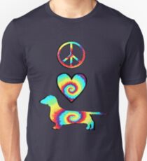 Peace Love Dachshunds Unisex T-Shirt