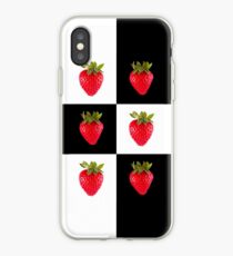 Strawberries (on checkered white & black) Cover For the Apple iPhone iPhone Case