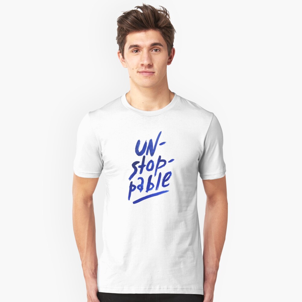 Unstoppable - watercolor lettering Slim Fit T-Shirt