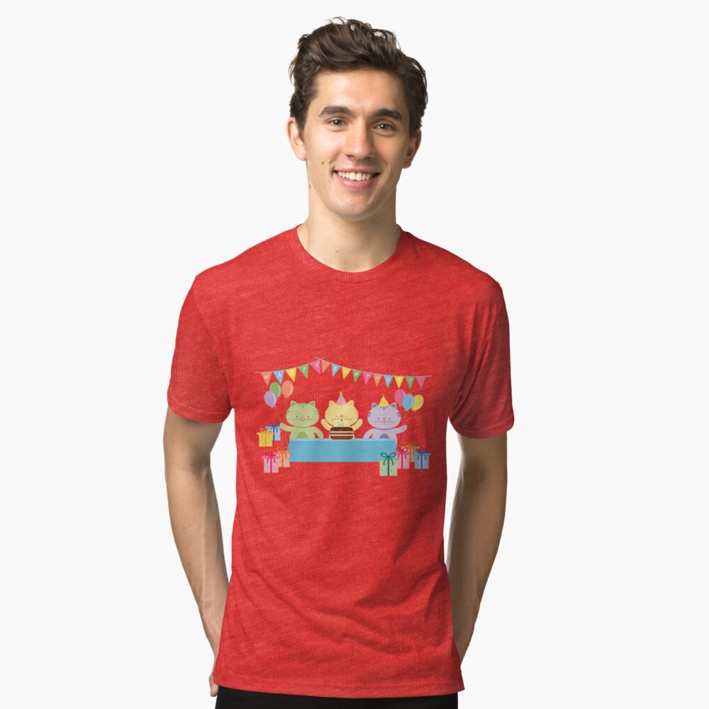 Happy Cat Birthday! Tri-blend T-Shirt