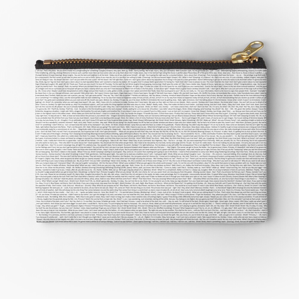 entire shrek script Zipper Pouch