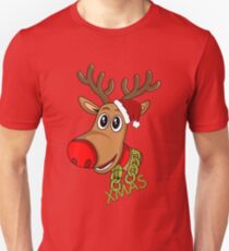 Santa Reindeer - Xmas - Christmas Red Noise Reindeer Unisex T-Shirt