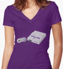 SNES Women's Fitted V-Neck T-Shirt