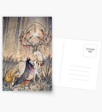 The Wish - Kitsune Fox Deer Yokai Postcards