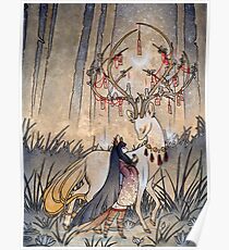 The Wish - Kitsune Fox Deer Yokai Poster