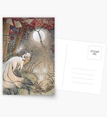 Fox & Wisps - Kitsune Yokai Foxfire Postcards