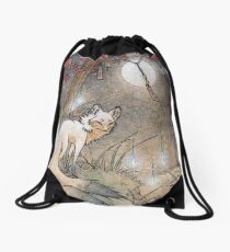 Fox & Wisps - Kitsune Yokai Foxfire Drawstring Bag