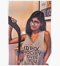 Mia Khalifa Inspired Artwork, Mia Khalifa Colored Pencil and Pastel Art Poster