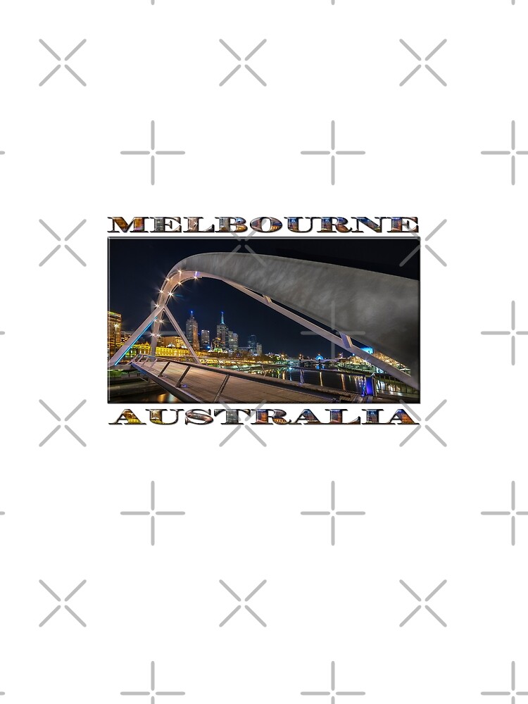 Southgate Bridge At Night (wide poster edition on white) by RayW