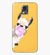 Bubble Gum Sneaky Llama in Mustard Yellow Case/Skin for Samsung Galaxy