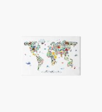 Animal Map of the World for children and kids Art Board