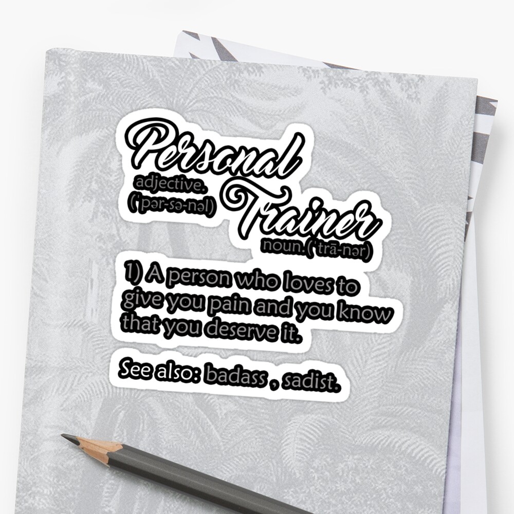 "Personal Trainer Definition" Sticker by EddieBalevo