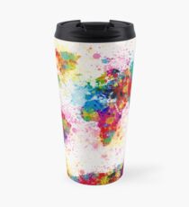 Weltkarte Paint Splashes Thermobecher