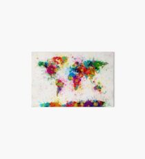 World Map Paint Splashes Art Board