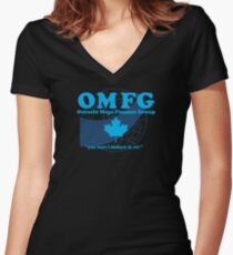 OMFG: Ontario Mega Finance Group Women's Fitted V-Neck T-Shirt