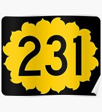 Kansas State Highway K-231 | United States Highway Shield Sign Poster