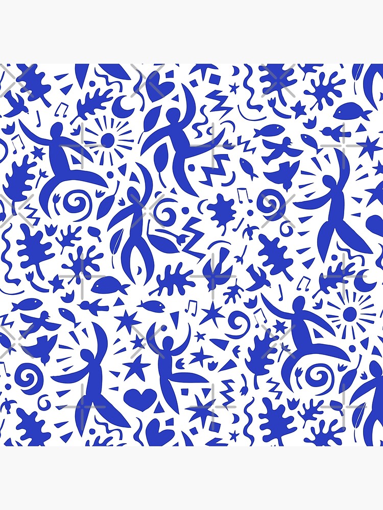 Cuban Salsa - blue on white - contemporary dance pattern by Cecca Designs by Cecca-Designs