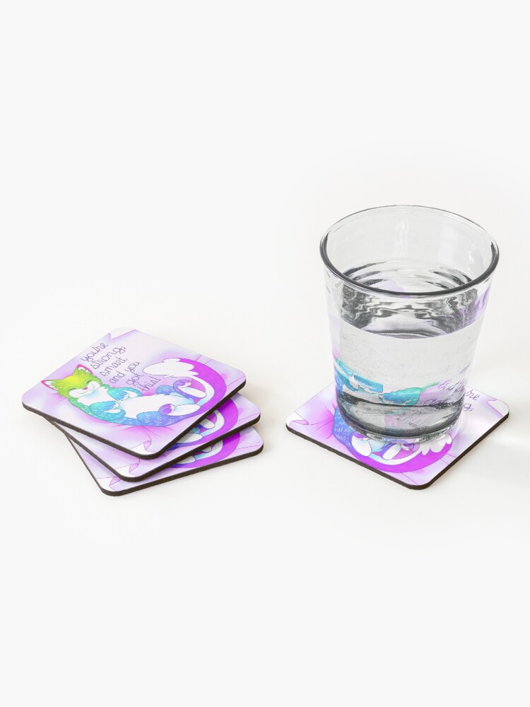 Alternate view of "You're strong, smart and you got this!" Snuggly Kitty Coasters (Set of 4)