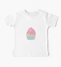 Blue pink and gold cupcake illustration Baby Tee