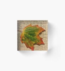 Herbstblatt Acrylblock