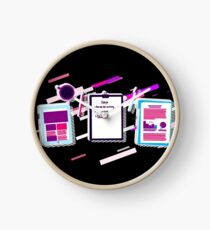 Desk notes Eighties Retro Violet and Purple Uhr