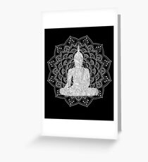 Buddha on Lotus Mandala | Spiritual Om New Age Buddhist Yoga Meditation Greeting Card