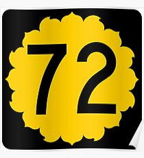 Kansas State Highway K-72 | United States Highway Shield Sign Poster