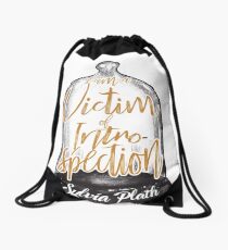 Sylvia Plath - Victim of introspection Drawstring Bag
