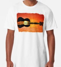 guitar island sunset Long T-Shirt