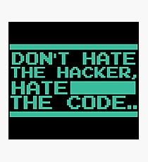 Retro Screen Hack Coder Hacking Code Photographic Print